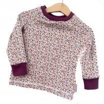 Langarmshirt Blümchen Flieder