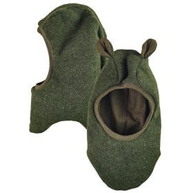Schlupfmütze aus Merino Wollfleece moosgrün