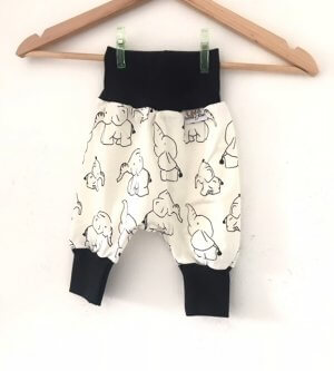 Pumphose Elefanten schwarz/weiss 50-62