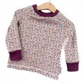 Langarmshirt Blümchen Flieder