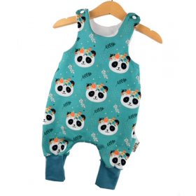 Strampler Panda petrol
