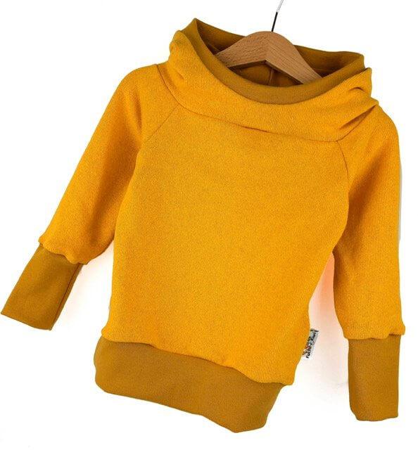 Hoodie Feinstrick senfgelb