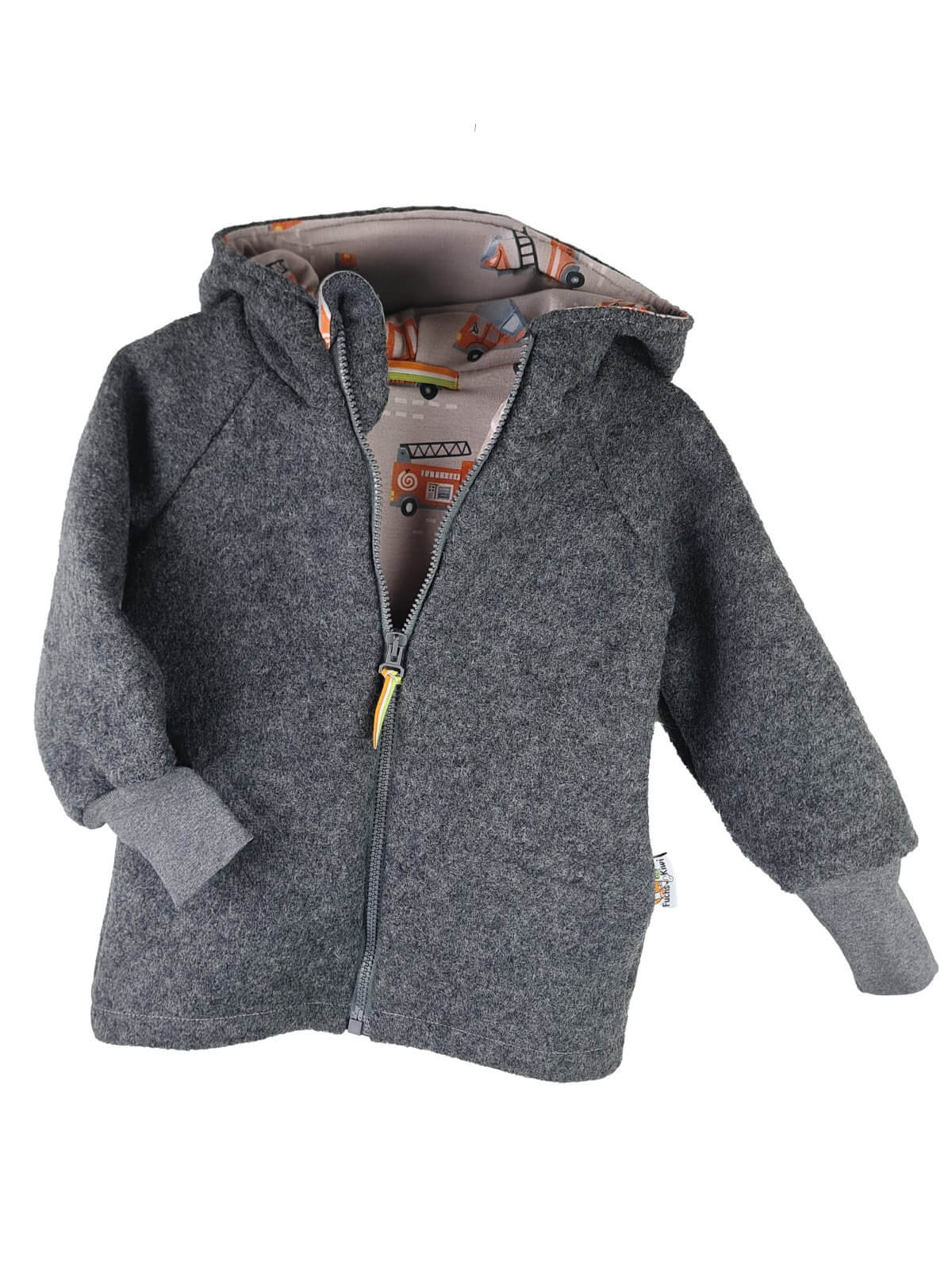 Walkjacke grau mit Feuerwehralarm