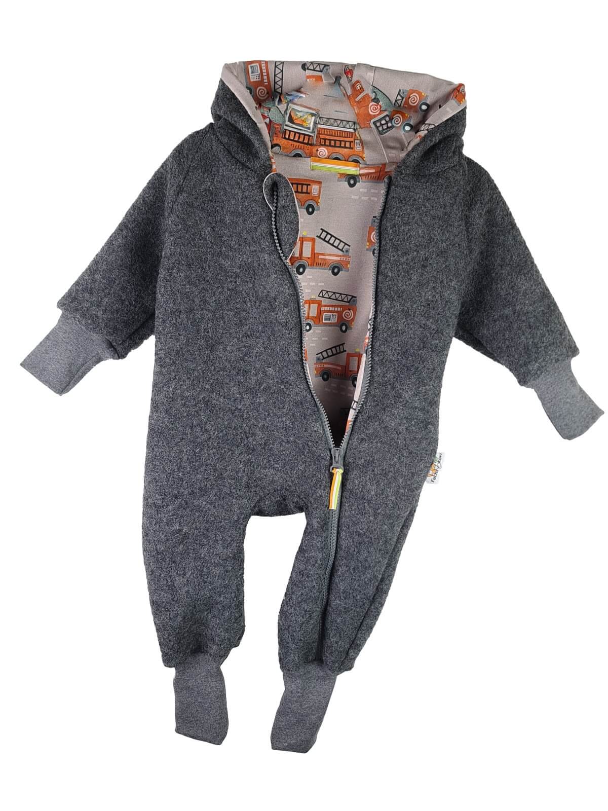 Walkoverall grau mit Feuerwehralarm