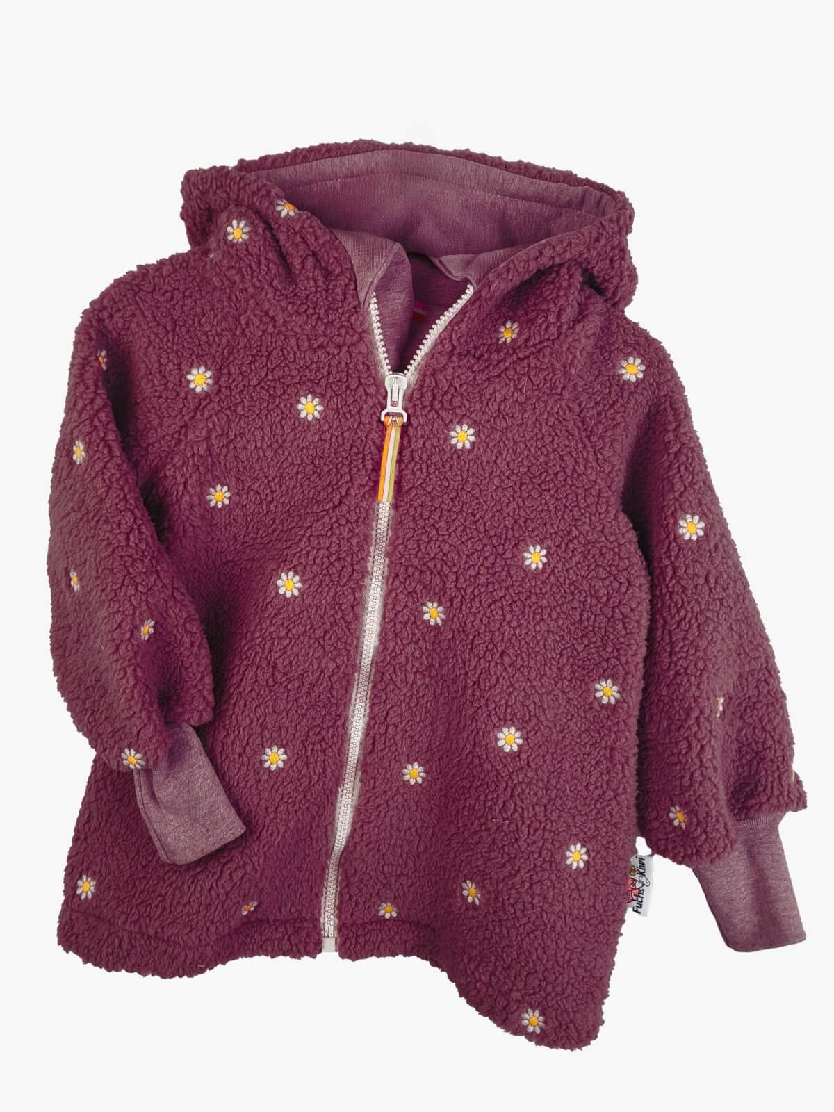 Jacke aus Fleece Blumen flieder
