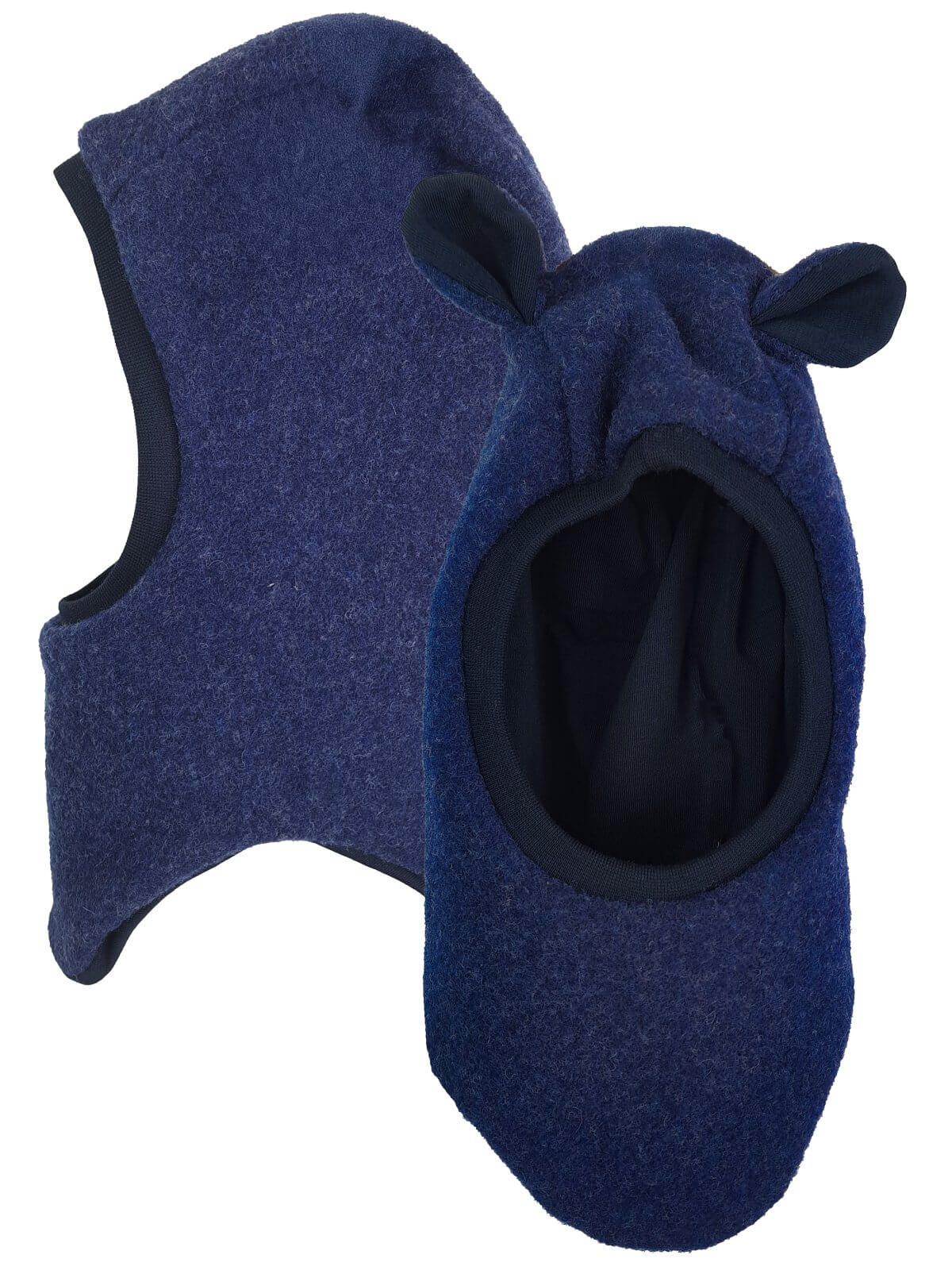 Schlupfmütze aus Merino Wollfleece blau