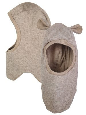 Schlupfmütze aus Merino Wollfleece sand meliert