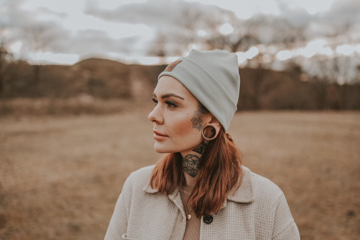 Hipster Beanie Feinripp altmint