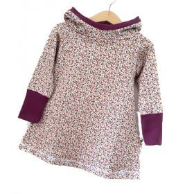 Hoodiekleid Blümchen Flieder